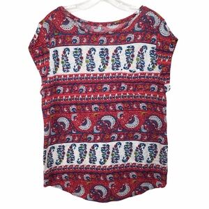 LOFT Multi-Colored Linen T-shirt Women's L Blue, White, Wine, Red